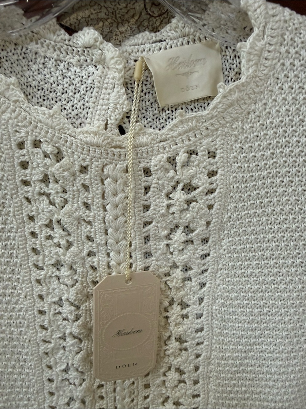 DÔEN Heirloom Bathilde Crochet Mini Dress - Size M - Picture 9 of 9
